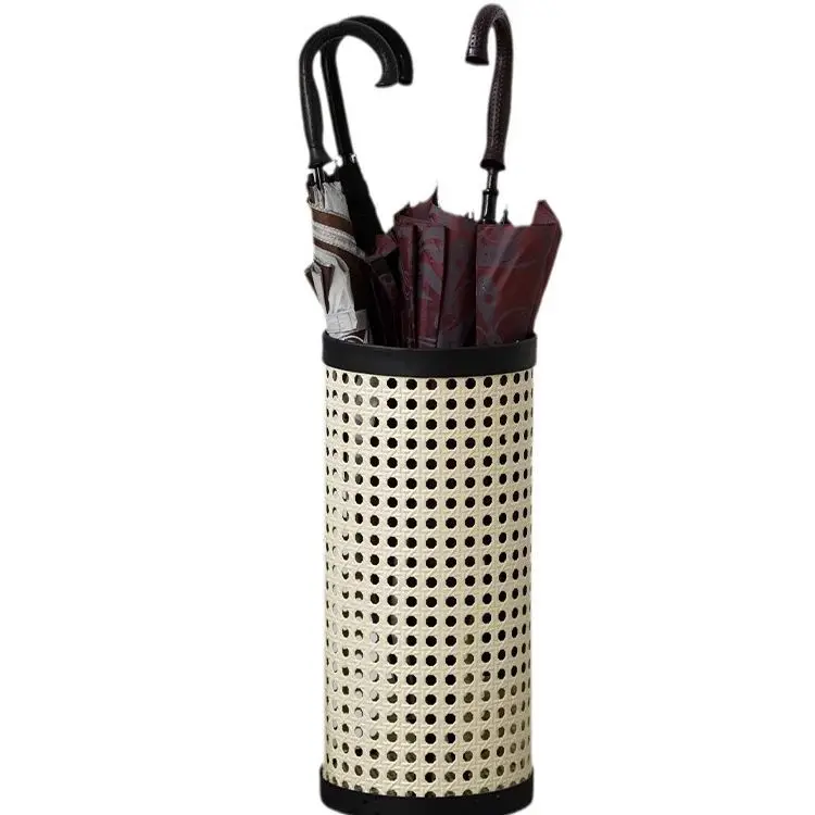 

Rack minimalist design cream wind imitation rattan woven umbrella bucket B & B cafe Japanese style
