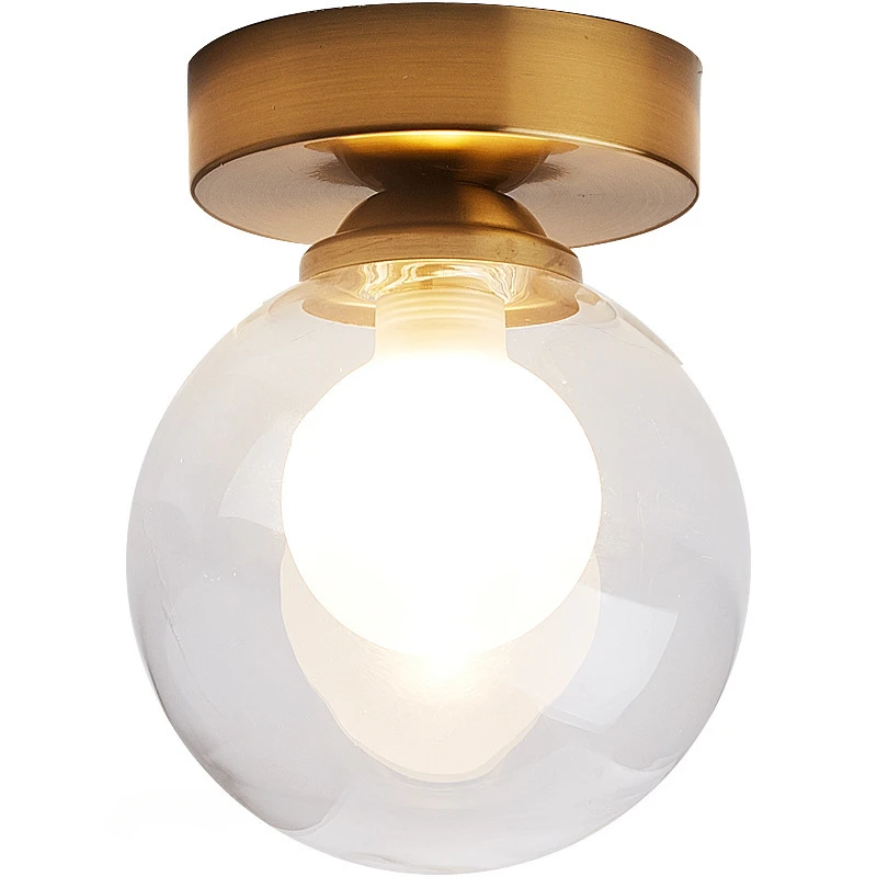 Modern Simple Corridor Ceiling Light Nordic Personality Creative Round Glass Ball Ceiling Lamp Christmas For Home Decor Fixtures