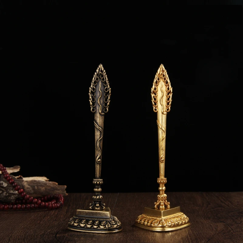 Nepalese pure copper Manjusri sword ornaments, Buddha statues and magic tools, Vajra pestle to subdue demons Tibetan ornaments