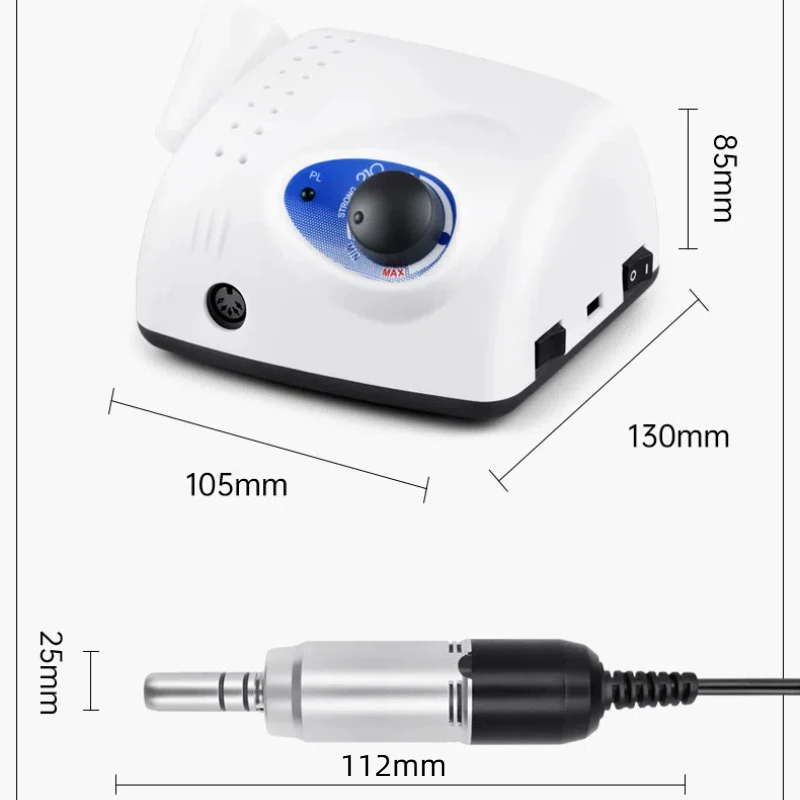 65W Dental Polishing Machine STRONG 210 Micromotor + E Type Handpiece Nail Drills Manicure Machine Electric File Bits