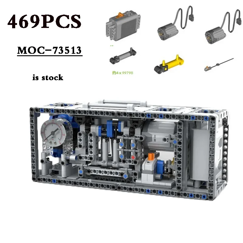 

In Stock MOC-73513 Remote Control Power Supply Function Air Compressor Power Function Mechanical 469PCS Building Block Toy Gift