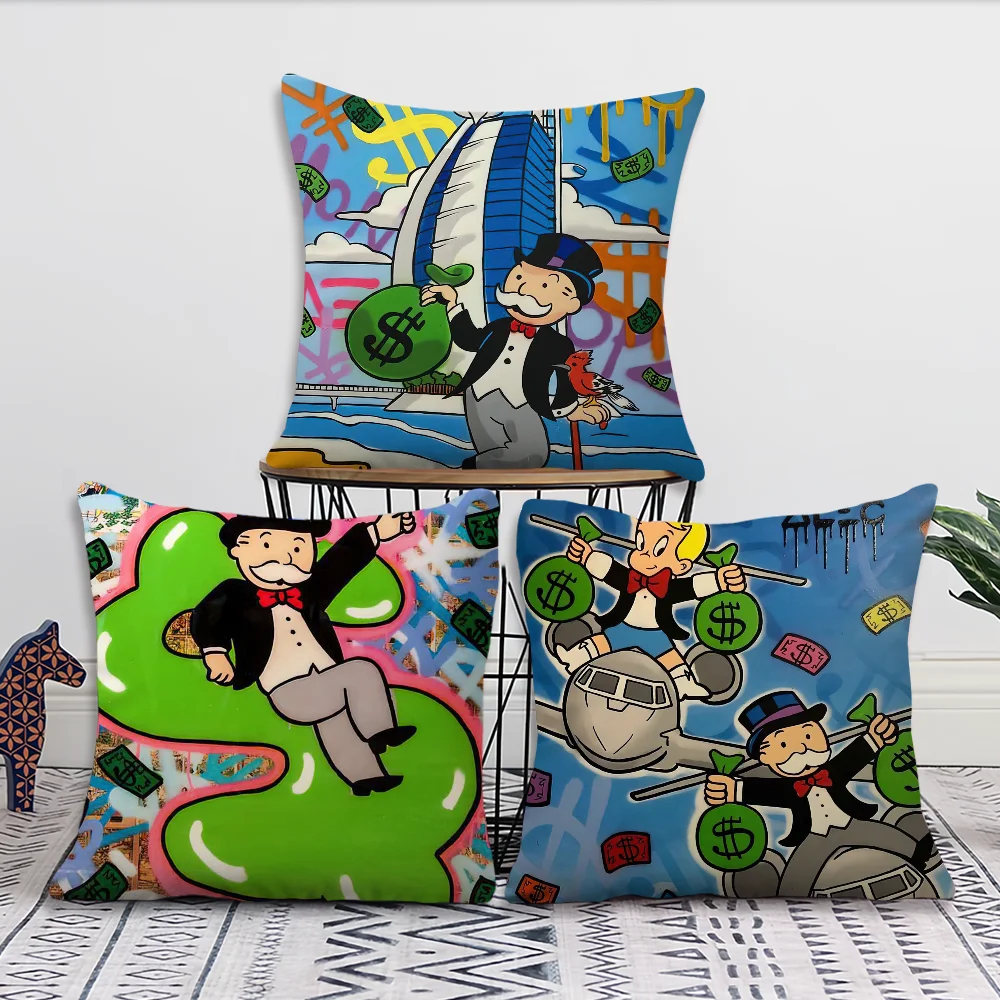 Art D-Dollar M-Monopoly Decoration Room Home Sofa living Office Car Nordic Simplicity Pillow Cover