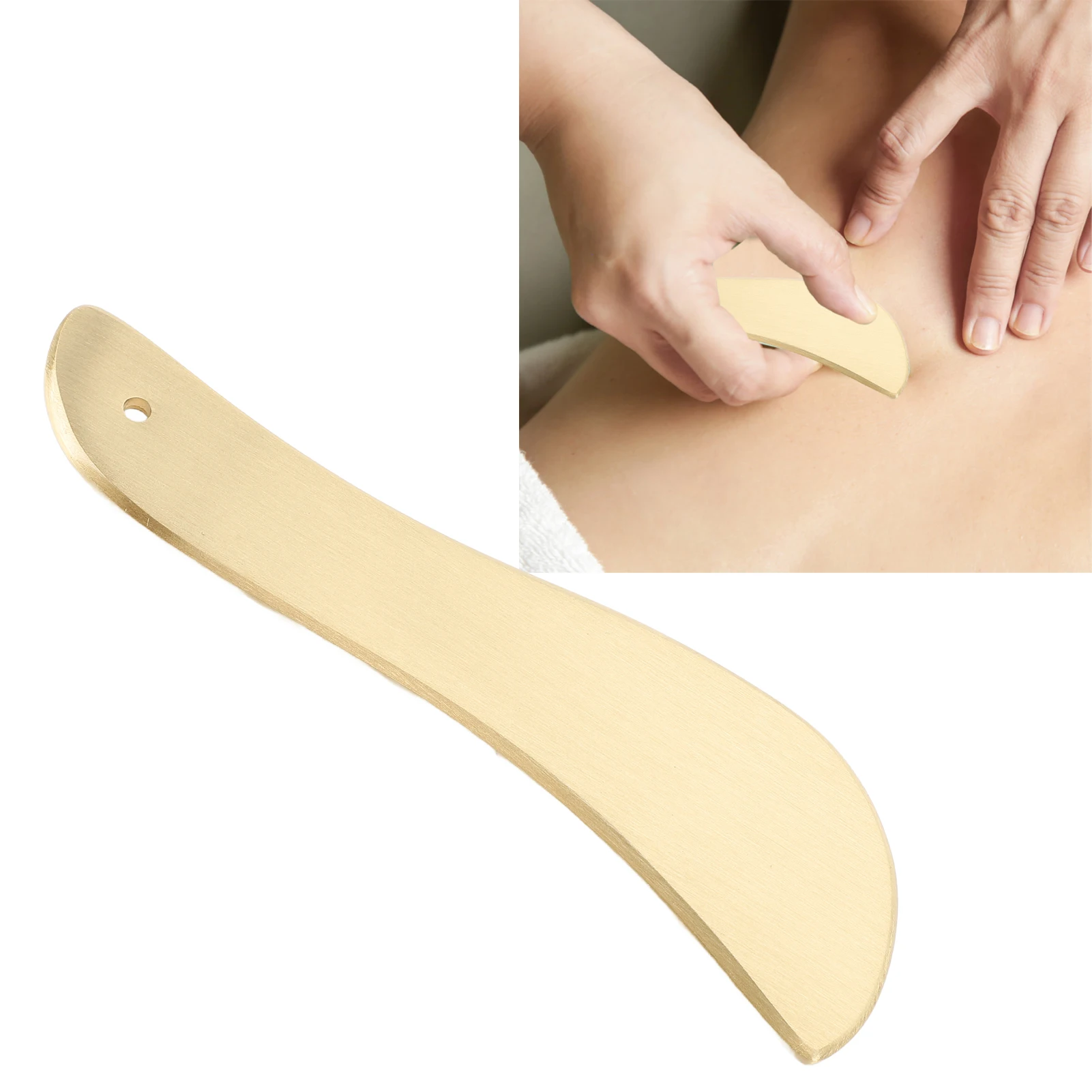 Herramienta Facial Gua Sha de latón, tabla de raspado, herramienta de masaje para raspar Gua Sha para cara, hombros, cuello, instrumento de raspado Facial de latón