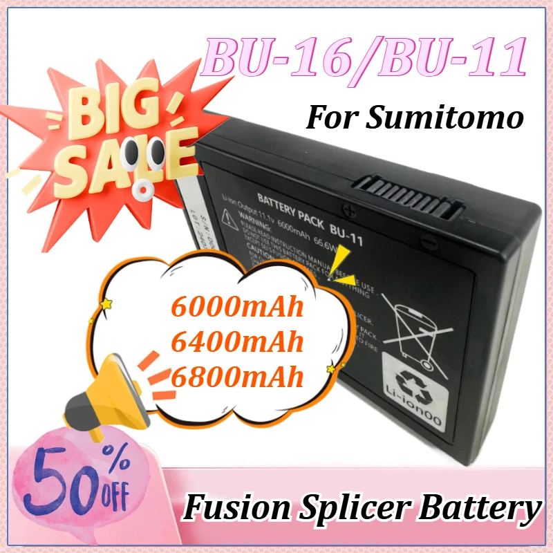 

BU-16 BU-11 6000/6400/6800mAh for Sumitomo Z1C Z2C Q101 Q102 T-55 56 T-57 T-71C 81C T-72C 82C Fiber Optic Fusion Splicer Battery