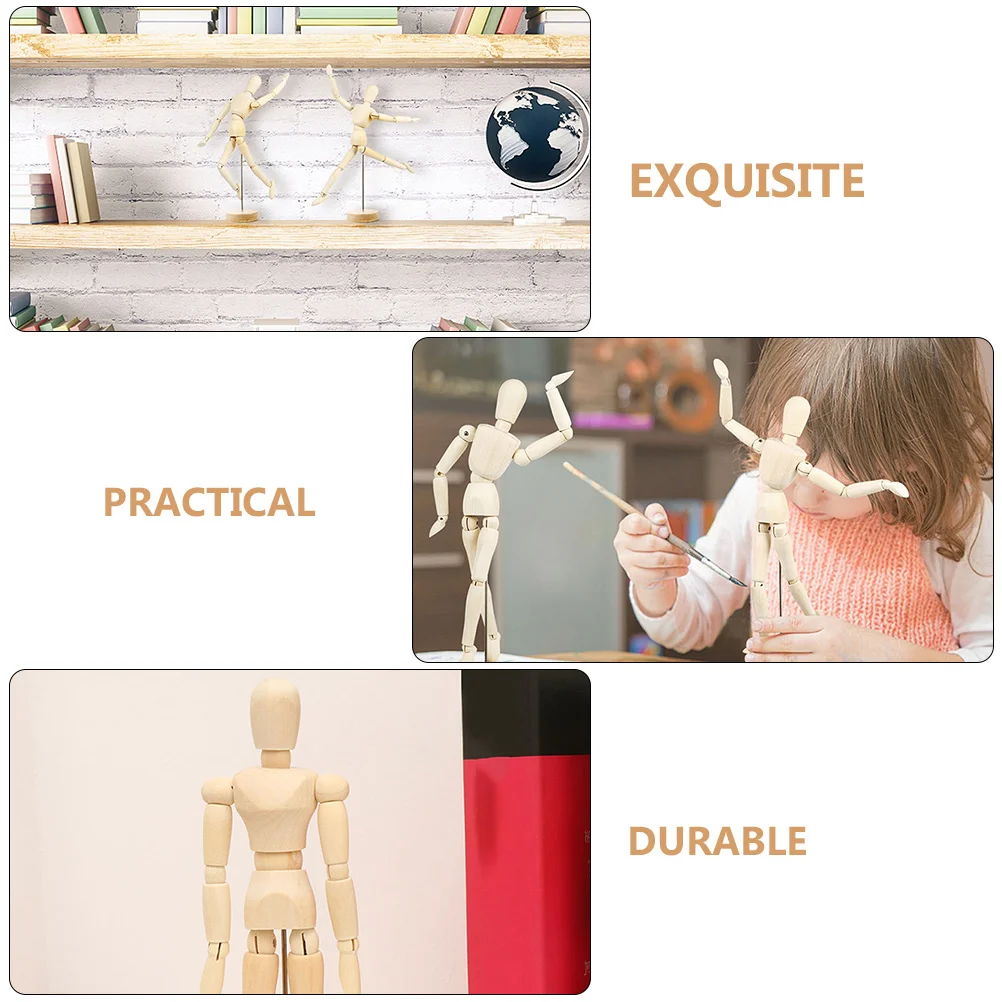 

2pcs Creative Jointed Wooden For Diy Painting Unfinished Desktop Decoration Craft Kids Art Gift Wooden Crafts Decoration