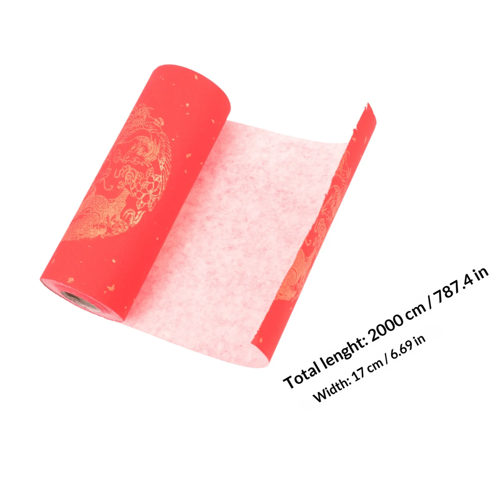 กระดาษม้วนสีแดงเปล่า 1 ม้วน สำหรับเขียนคู่คำมงคลภาษาจีน ทำจากวัสดุข้าวเนื้อนุ่ม เหมาะสำหรับใช้ในงานเทศกาล งานแต่งงาน และงานเลี้ยงฉลอง