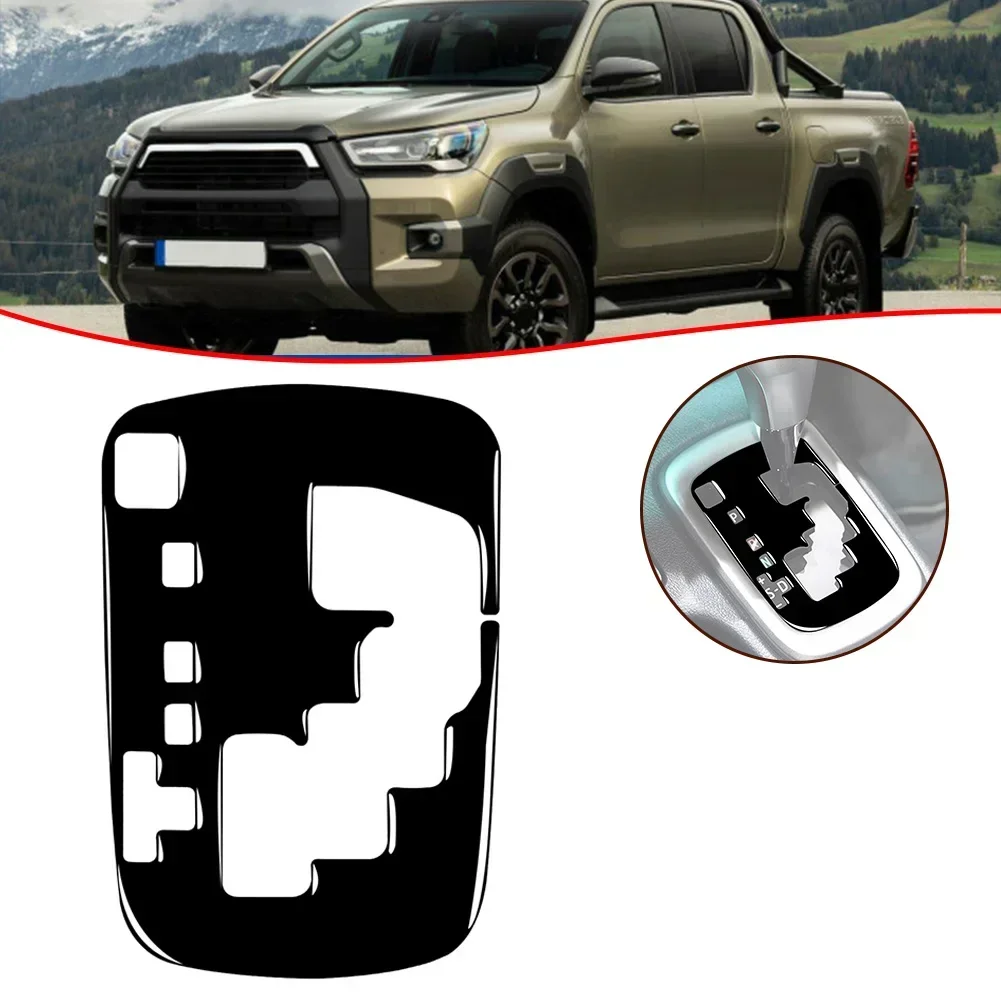 Modanature interne in fibra di carbonio per Toyota For-Hilux 2015-2021 Piano Black Car Gear Shift Panel Cover Trim