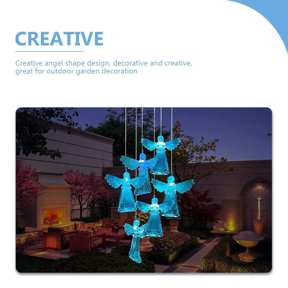 

Solar Wind Chime Light Creative Angel Shape Outdoor Garden Hanging Ornament Windbell Solar Wind Chime Light Hanging Windbells