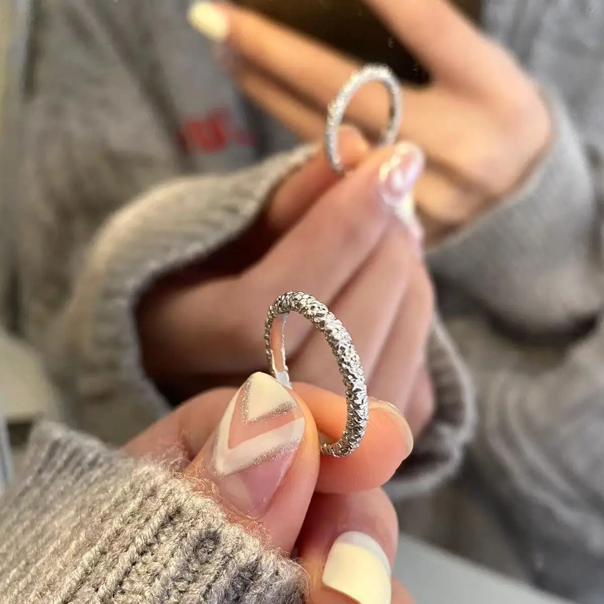 Anillo Irregular de Plata de Ley 925 para mujer, accesorios de joyería fina de lujo para boda, todo