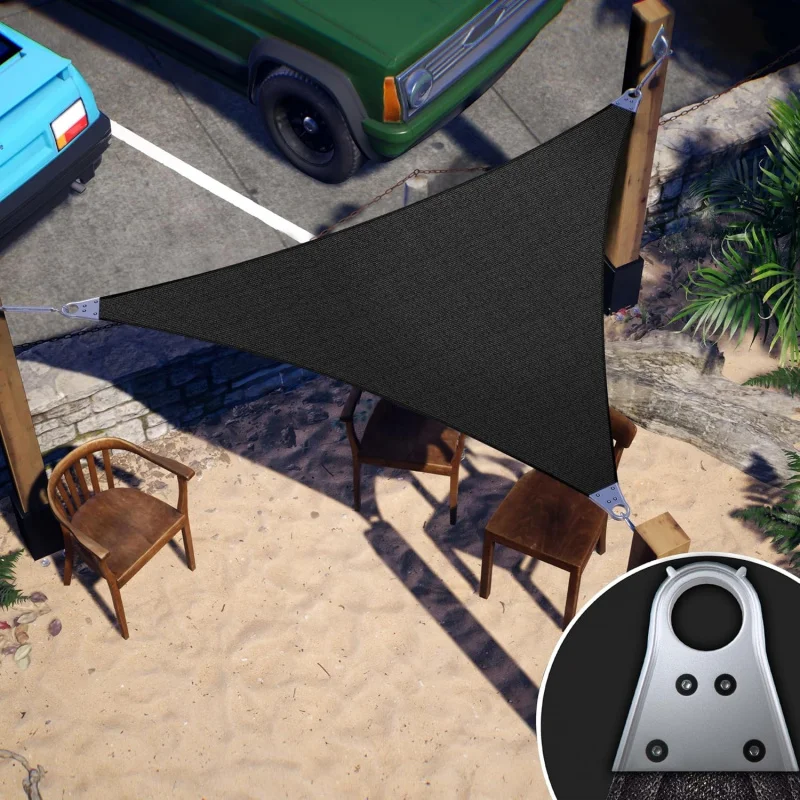 

2026 New：Ring 32' x 32' x 32' Black Shade Sail, Commercial Grade UPF50 Canopy, Reinforced Corners
