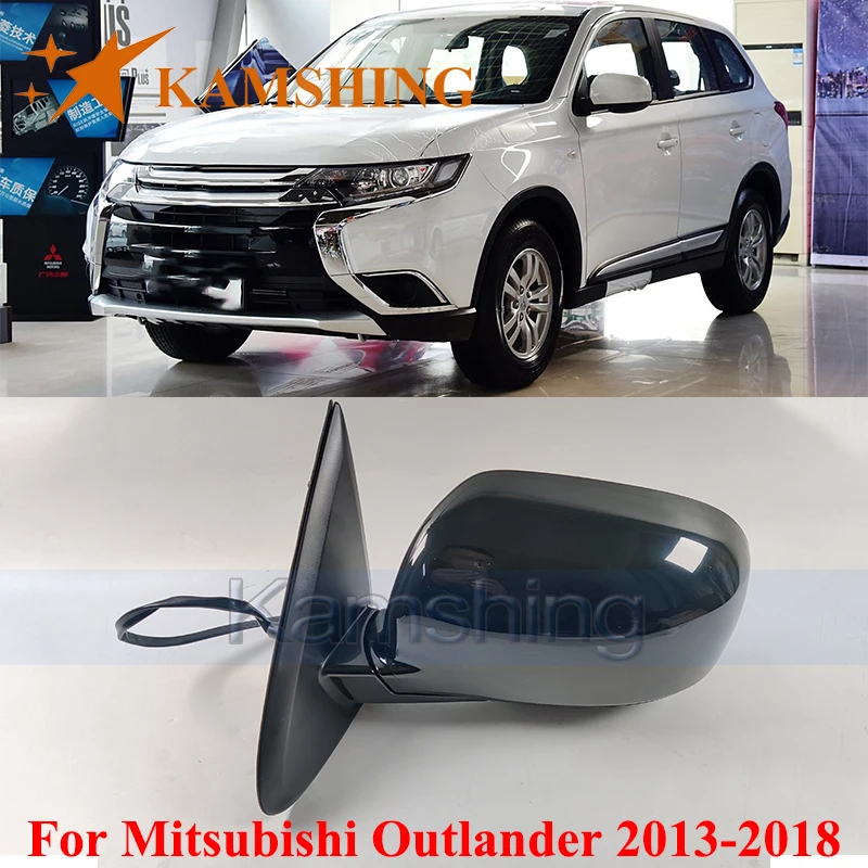 

CAPQX 3/9Pin For Mitsubishi Outlander 2013-2018 Outside Rearview Mirror Reflector Reverse Mirror Assembly (black color)