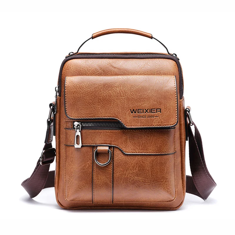 

Men Cross body Shoulder Bag Handbag for Business Briefcase Office Casual PU Leather Rtro Male Tote Top Handle Messenger