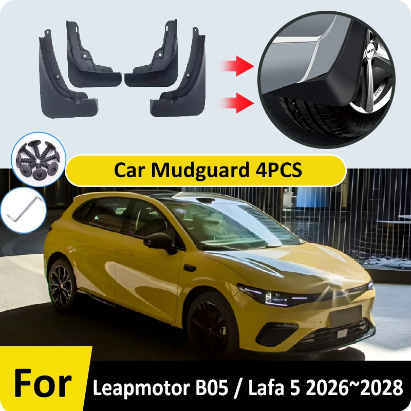 واقيات الطين للسيارة Leapmotor B05 Lafa 5 Lafa5 2026 2027 2028 4 قطعة عجلات حماية العجلات واقيات الطين ملحقات الطين #1