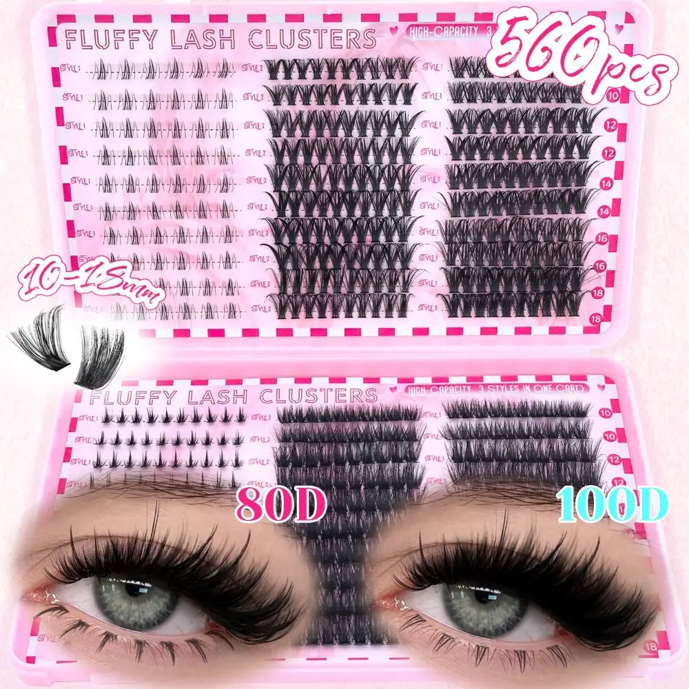 Picture 6: Natural Look False Eyelashes Bond and Seal Cluster Design DIY Lash Extension Kit Wispy Style 3D Faux Mink Lash