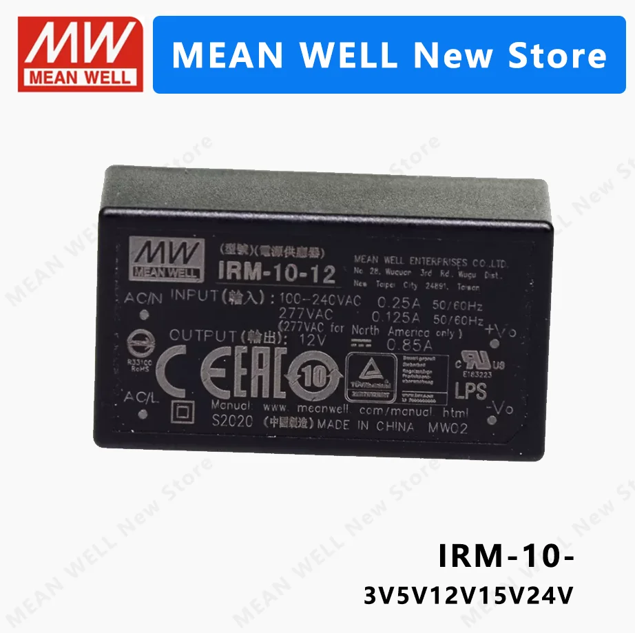 MEAN WELL IRM-10 IRM-10-3.3 IRM-10-5 IRM-10-12 IRM-10-15 IRM-10-24  MEANWELL  IRM 10 10W Power Supply