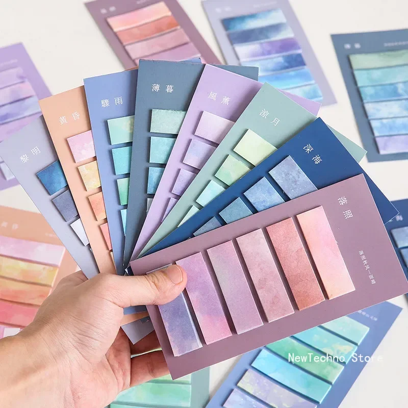 120 Sheets Self-Adhesive Sticky Notes Cute Index Memo Pad Bookmark Annotation Books Page Marker Stationery Supplies