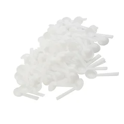 100pcs 1ml White Plastic Food Grade PP Plastic Measuring Spoon Gram Scoop For Milk Powder DIY Kitchen Dining Baking Supplies