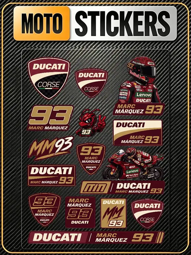 MOTO-GP M-Marc Durable Waterproof Reflective Decor Sticker Scratch Cover For Motorcycle Car Helmet Fridge Accessories