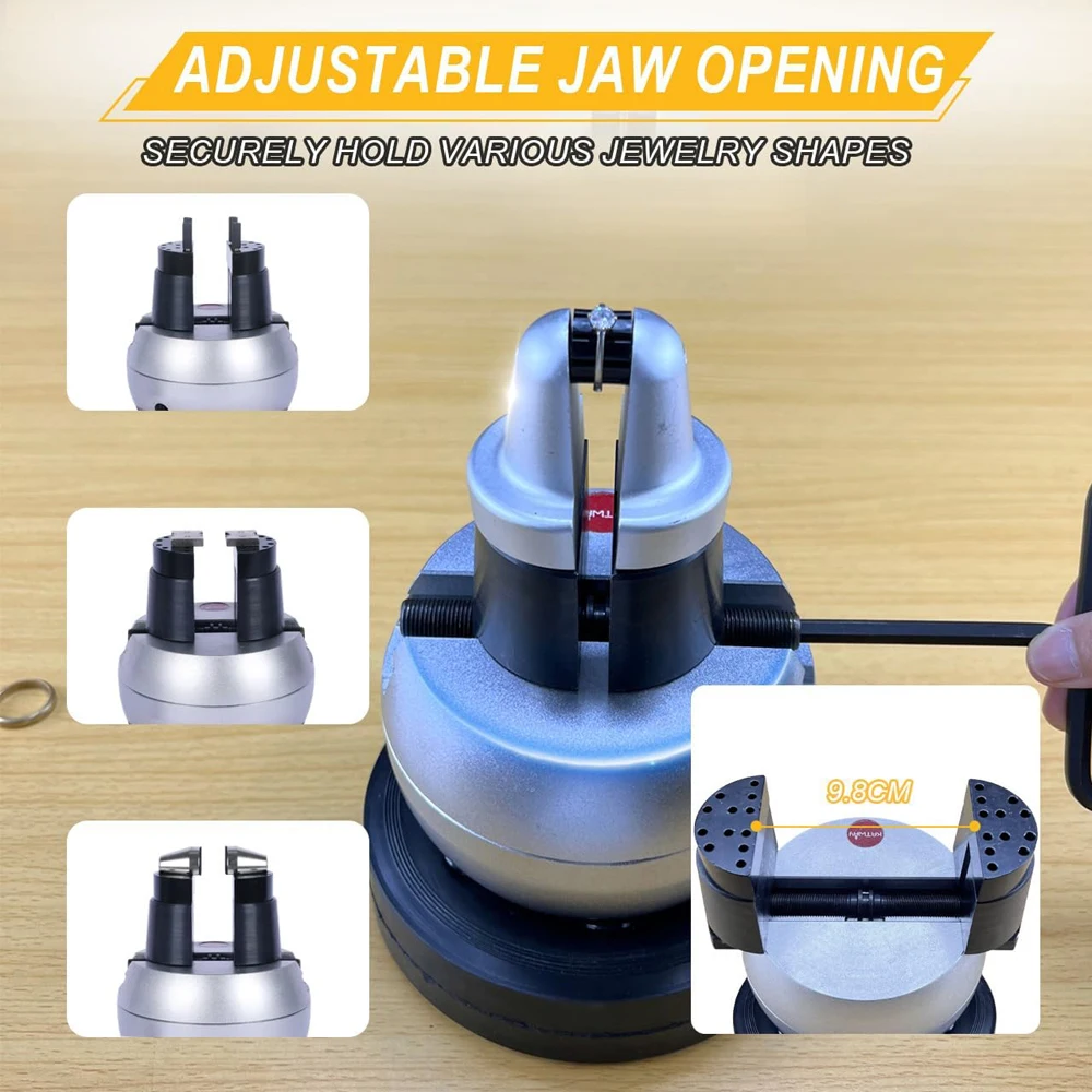 Jewelry Engraving Vise 5in 360-Degree Rotating DIY Jewelry Making Setting Tool for Inlaid Diamonds