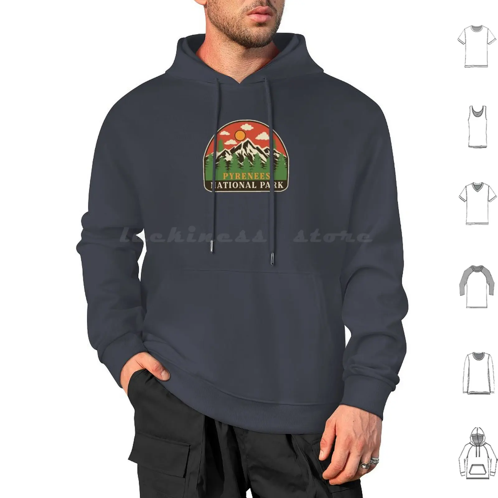 Pyrenees National Park-Vintage Hoodie cotton Long Sleeve Pyrenees National Park Pyrenees National Park Pyrenees