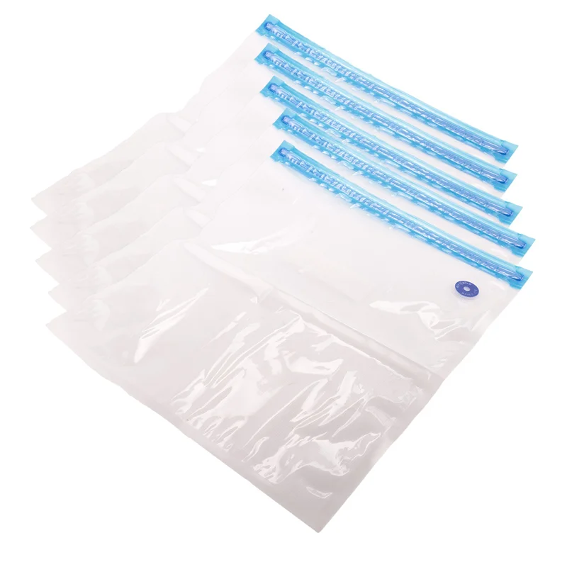 5 sacchetti con cerniera per conservazione degli alimenti sottovuoto per pompa sigillatrice sottovuoto elettrica portatile riutilizzabile portatile 30 x 34 cm
