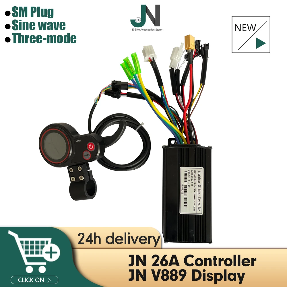 JN-Three-Mode 24V-48V, V889, 500W, 750W Sine Wave Controller and LCD Display use for Electric Scooter Motor Conversion Part