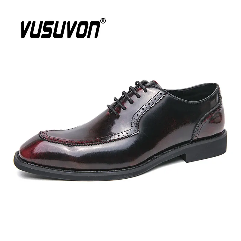 Men Patent Leather Oxford Shoes Comfortable Dress Classic Wedding Fashion Causal Business Footwear For Party Size 38-46