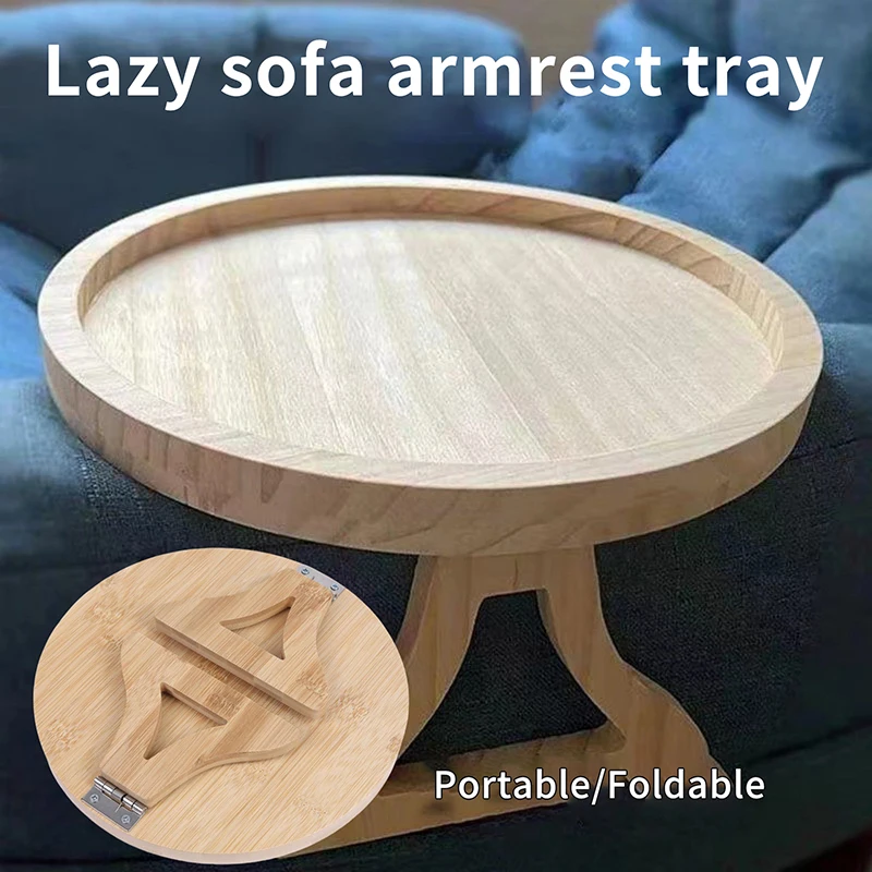 Storage Tray Table Sofa Armrest Clip-On Trays Natural Bamboo Sofa Tray Practical TV Snack Trays For Remote Control Drink Snacks