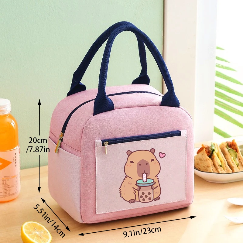 

Capybara Boy Girl Hand Lunch Bag Kids Cute Anime Print Student Lunch Box Women Office Kawaii Party Food Drink Thermal Case Party