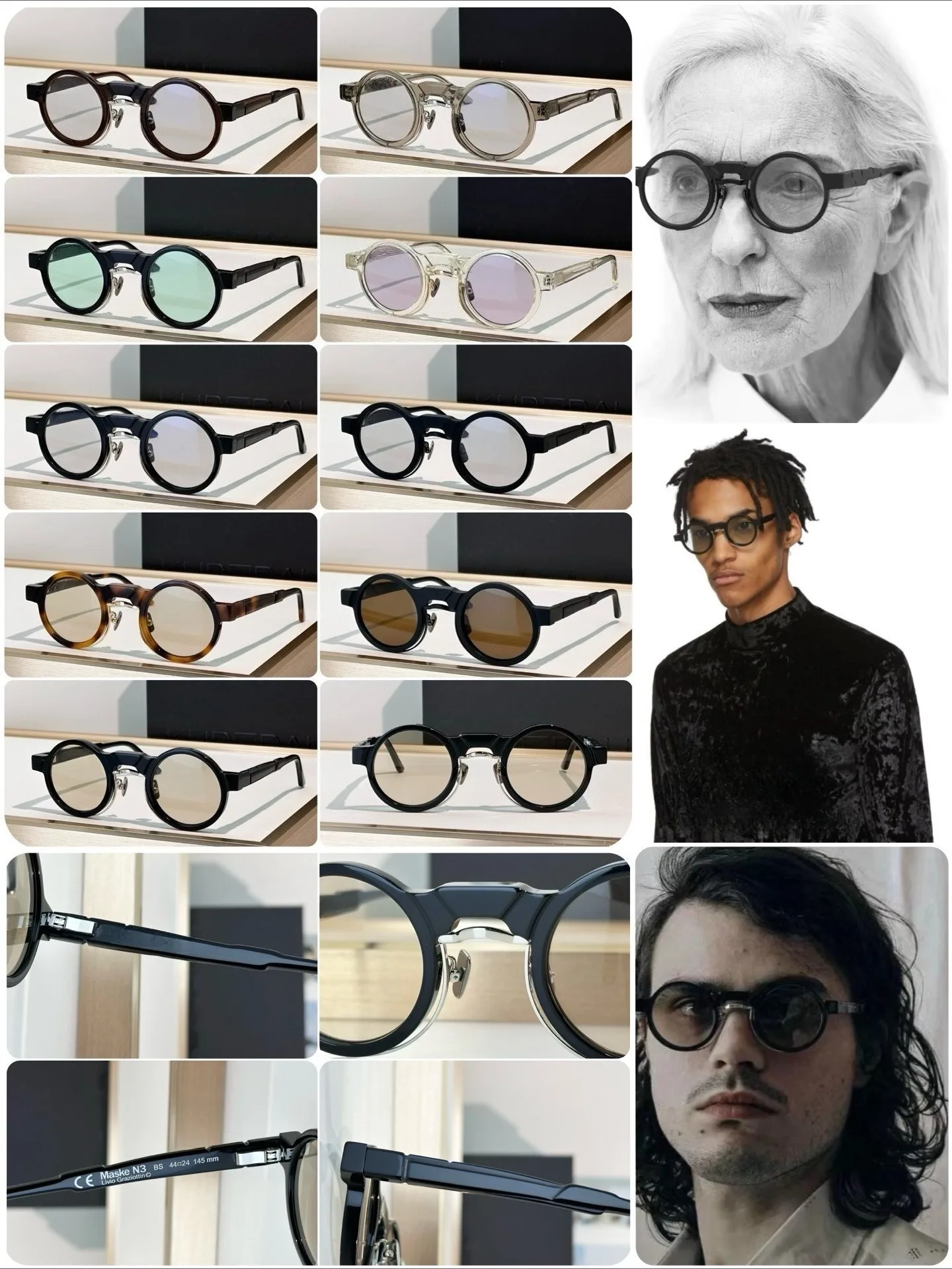 

KUB RAU N3 Designer Oval Handmade Acetate Fashion Sunglasses UV400 Classic Model Handcrafted by Japanese Master With gift box