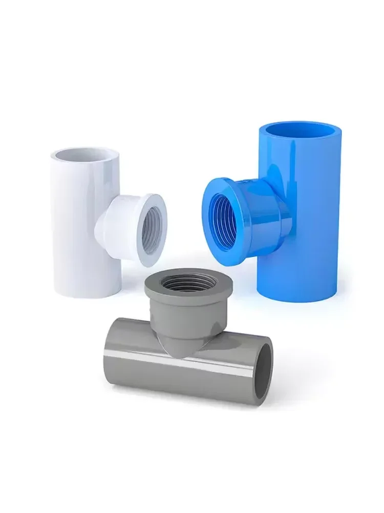 

1-20PCS WhiteBlueGrey PVC Tee Joint Ｗater Supply Connecter Aquarium Fish Tank Garden Irrigation Water Pipe Connectors 20mm-32mm