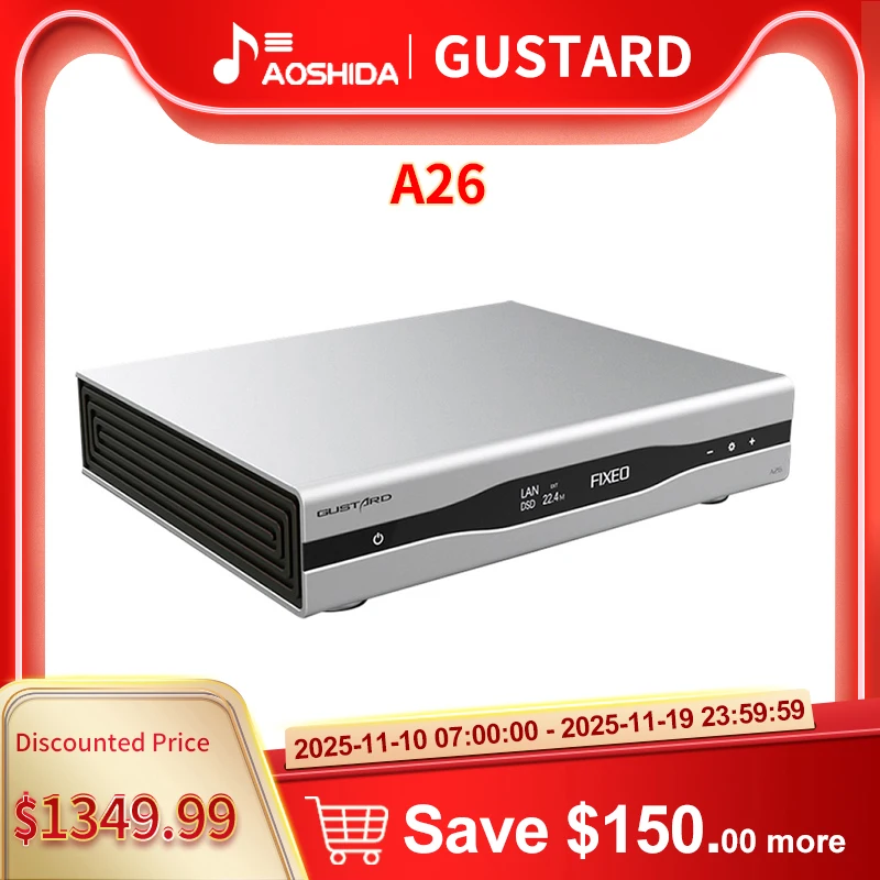 GUSTARD A26 DAC MQA Dual AK4499EX AK4191 con Streamer/Renderer XMOS DSD512 PCM768K MQA384K IIS decodificador de Audio equilibrado DAC-A26