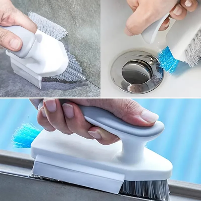 4In1 Cleaning Crevice Brush Glass Scraper Kitchen Ground Seam Floor Bathroom Corner Seam Toilet Cleaner Household Cleaning Tools