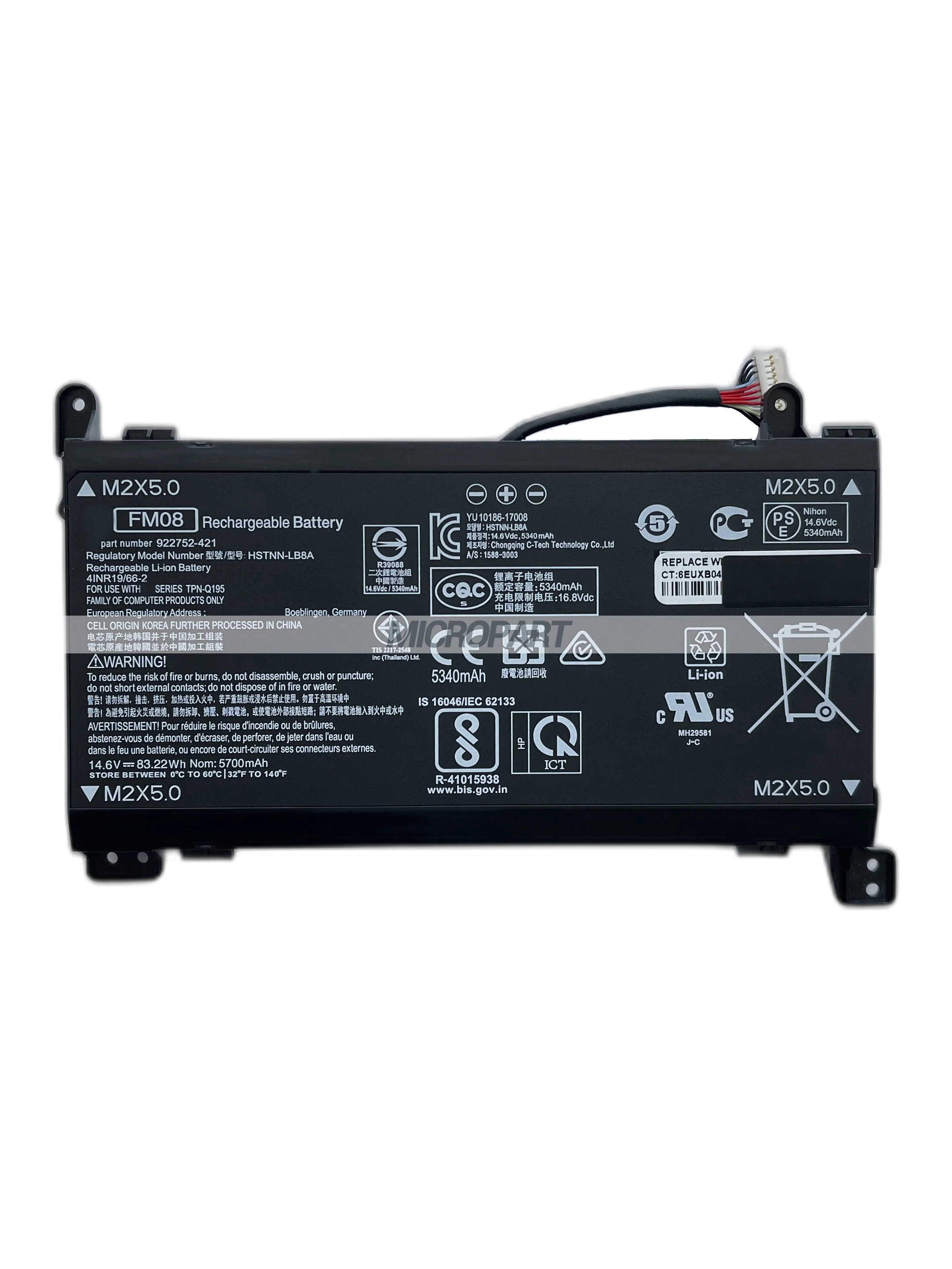 Imagem -02 - Substituição da Bateria do Portátil para Omen Long Life Battery Li-ion 14.6v hp Fm08 922752421 Hstnn-lb8a 17-anxxx Series