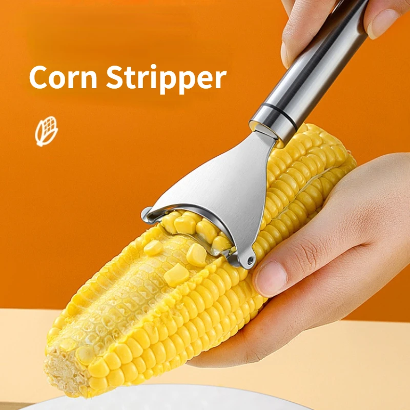 Corn Stripper Corns Threshing Stainless Steel Upgrade of blade Stripper Peeler Corn Kerneler Peeler Fruit Vegetable Kitchen