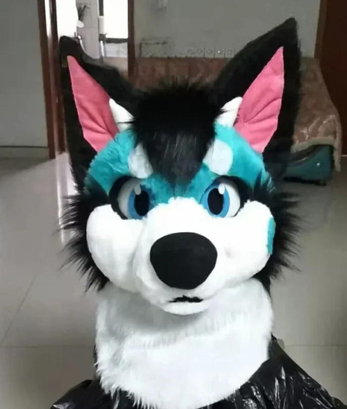 العلامة التجارية الجديدة أفخم الحيوان رئيس أجش الثعلب التميمة رئيس حفلة الهالوين تأثيري الكرتون الشكل عرض الأداء فقط الرأس