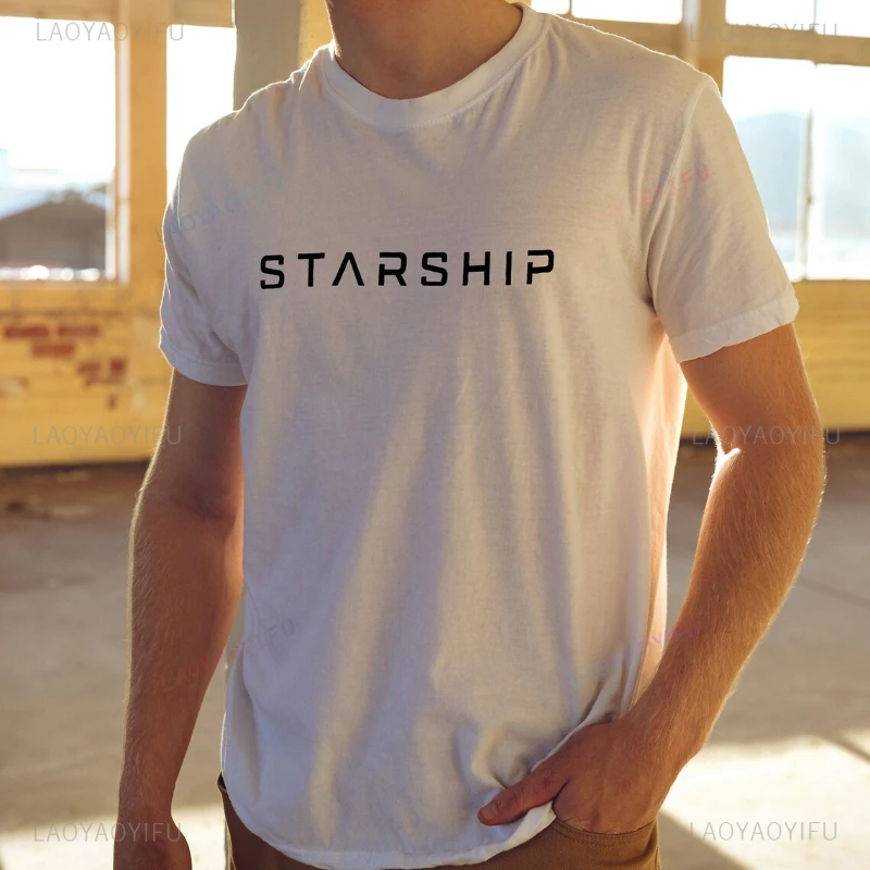 Cool Casual Occupy Mars Minimal Design Printed T-Shirt Men Crewneck Short Sleeve Top Tee SpaceX Elon Musk Cotton Outdoors Tops