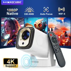 Magcubic HY310 Projector Auto Focus 4K Native 1080P 330ANSI Android11 5W Speaker Air Mouse Voice Assistant Upgrated HY300