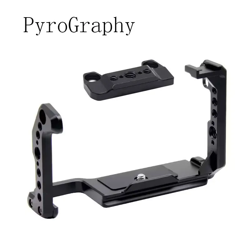 

PyroGraphy FX3/FX30 Camera Cage with NATO Rail Top Plate 1/4"&3/8" Thread Holes Arri Locating Holes Arca Plate for Sony FX3/FX30