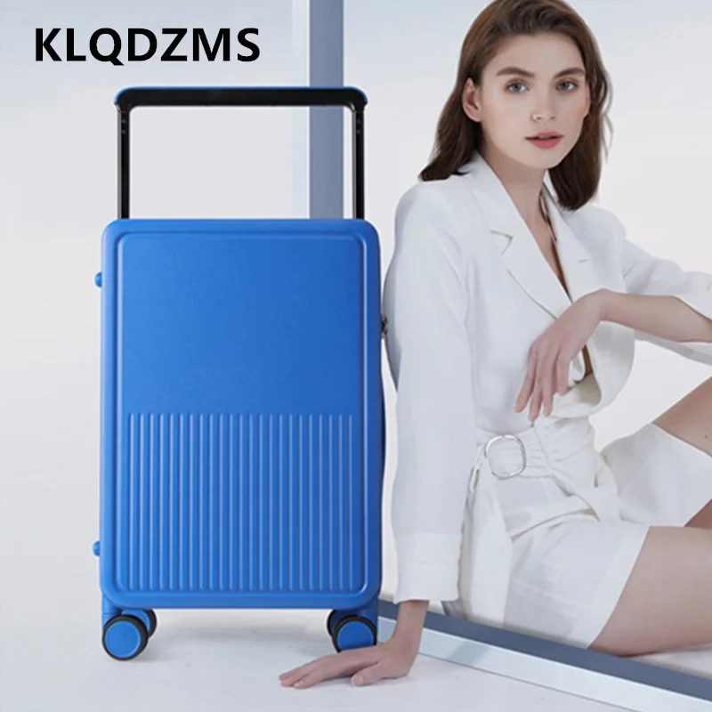 KLQDZMS High Quality Suitcase Front Opening Boarding Box USB Charging Trolley Case 20