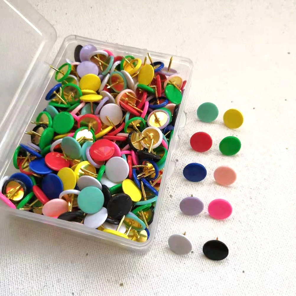 

300 Pcs Colored Pushpins Flat Thumb Tacks Photo Wall Colorful Plastic Round Head Cute Thumbtacks