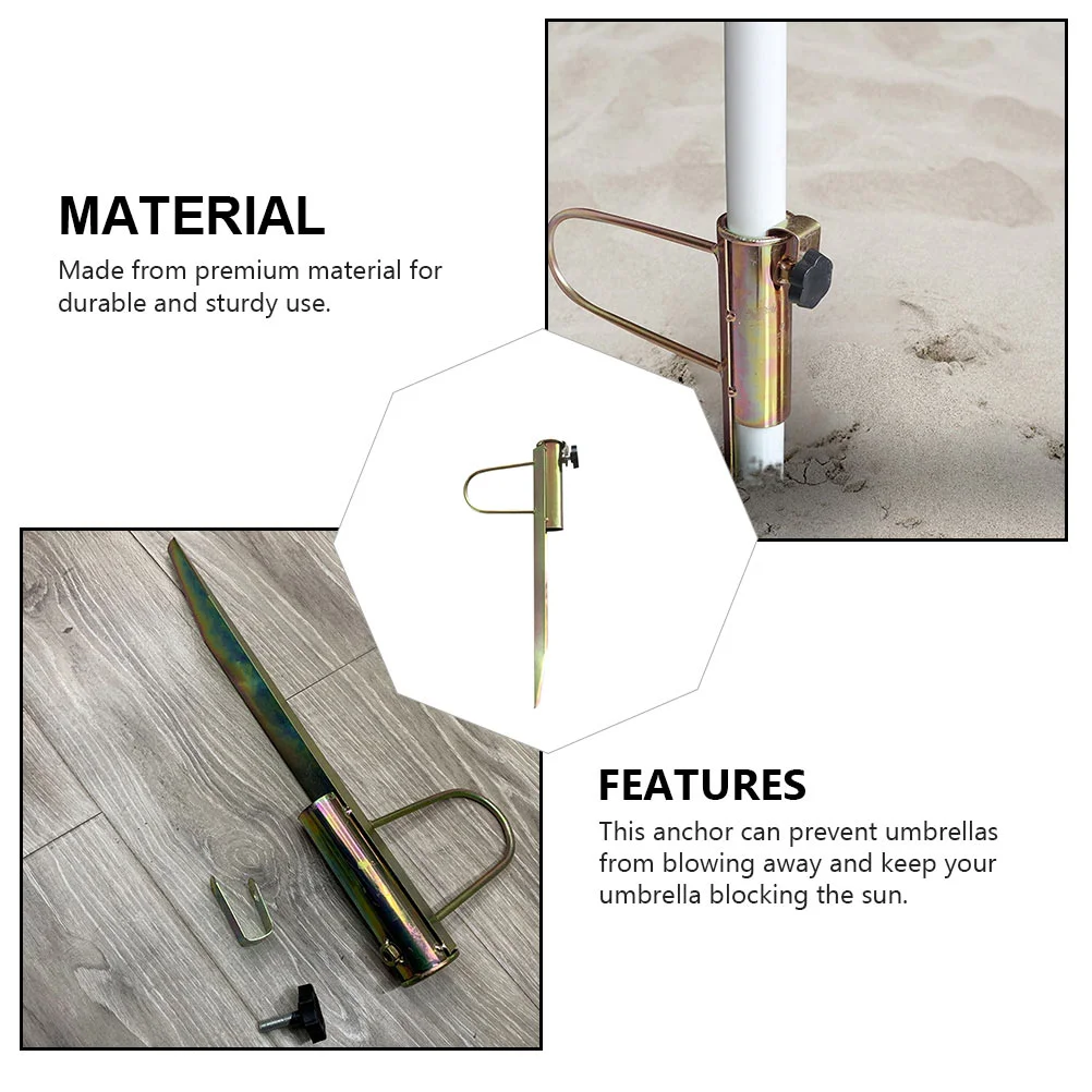 비치 우산 태양 쉐이드 지지대, 야외 앵커 모래 그래버, 아연 도금 다리미 텐트 베이스, 견고한 스탠드 스틸