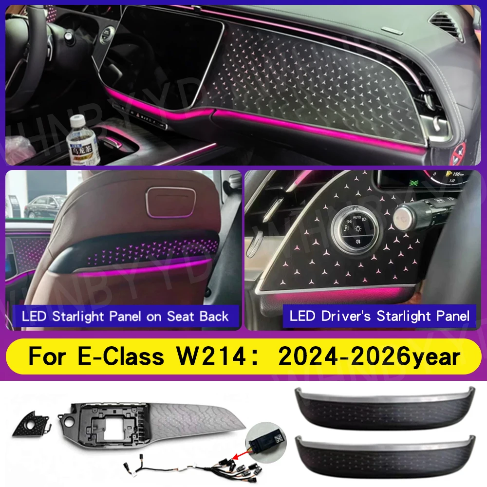 Starry Night Edition Beleuchtete Rückenlehnenverkleidung mit LED-Ambientebeleuchtung Plug&Play für Mercedes E-Klasse W214 2024-2026