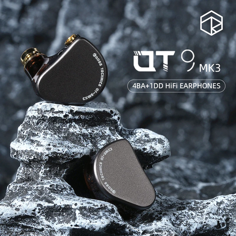 

ROSESELSA QT9 MK3 Hybrid HiFi Wired In-Ear Monitor 1DD+4BA Earbuds Wired Earphones MMCX Detachable Headphone Cable IEM