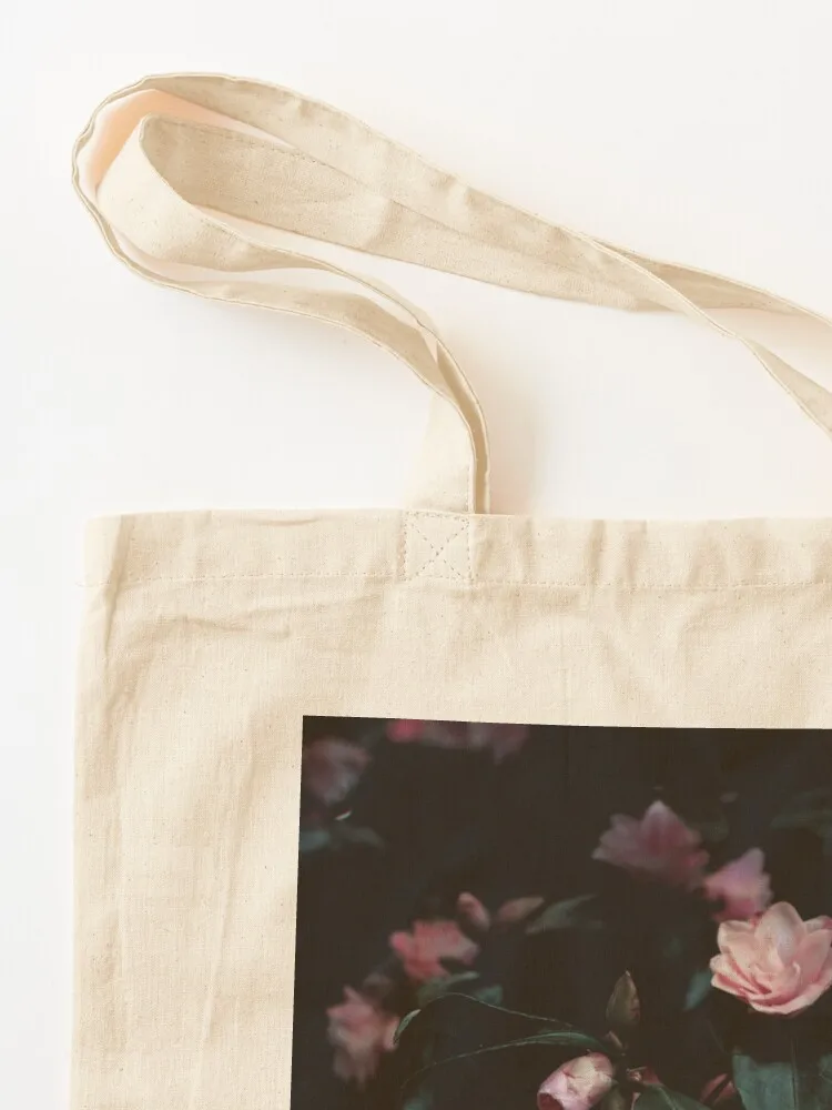 رومانسية الأزهار الداكنة حمل حقيبة القماش حقيبة لطيف حمل حقيبة المرأة التسوق أكياس التسوق قابلة للطي