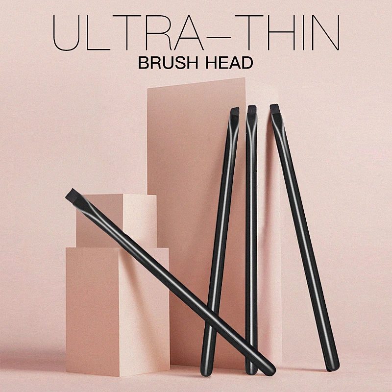 4pcs Blade Makeup Brushes Angled Thin Eyebrow Brush Flat Fine Eyeliner Brush Professional Liner Brow Make Up Tools