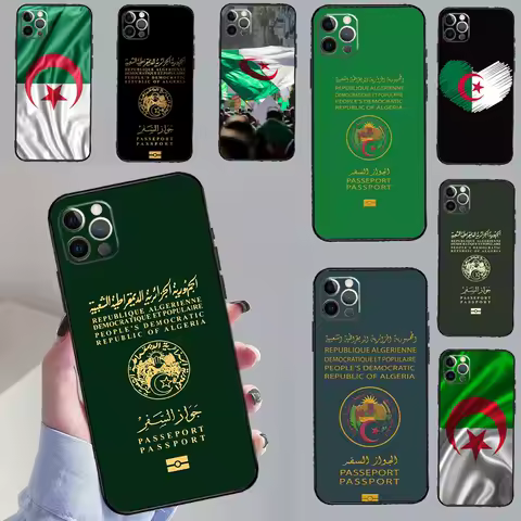 Algerian Algeria Passport Phone Case For Samsung Galaxy S25 S20 S21 S22 S23 S24 Ultra S9 S10 Plus S24 FE Cover Shell
