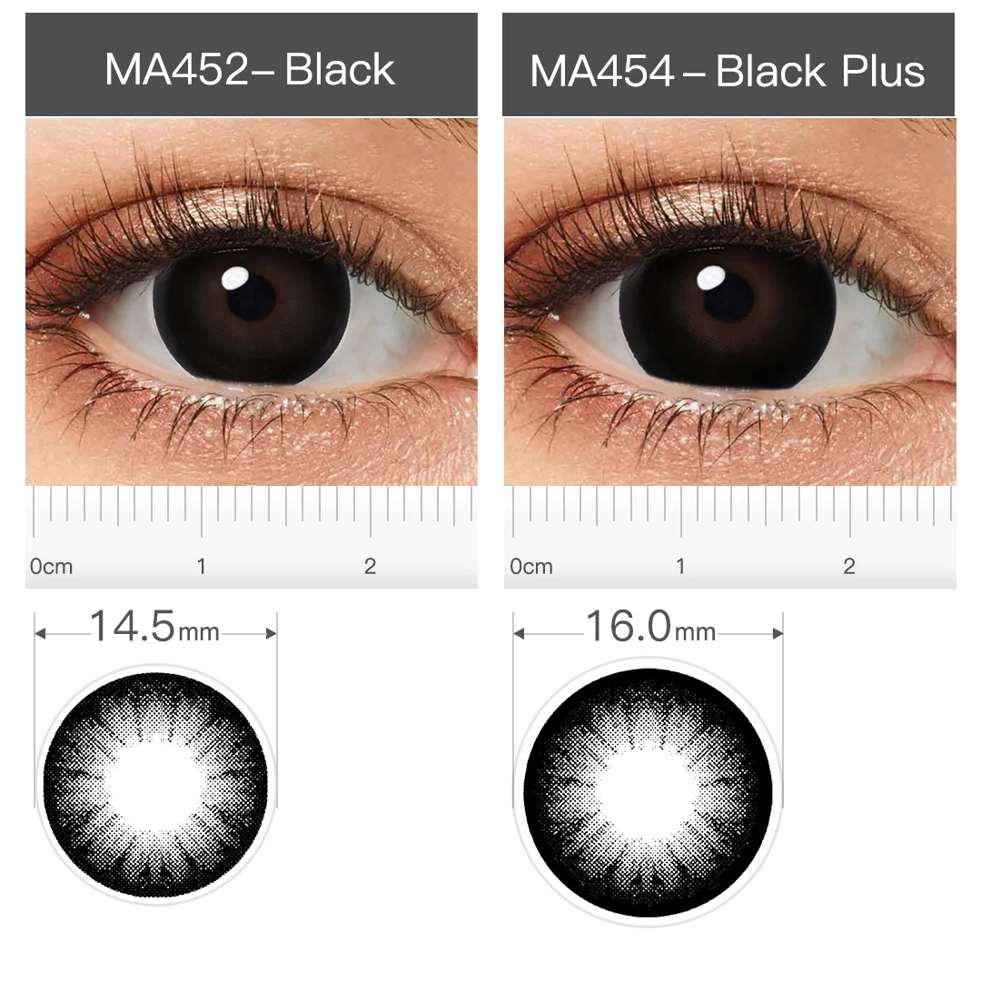 16.0mm Big Eyes Color Contact Lenses Supersize Black Color Contact Lens for Eyes Beauty Cosmetic Brown Color 2PC Lens yearly