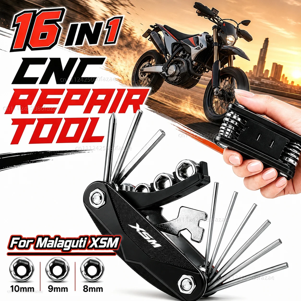 

For Malaguti XSM 2008-2024 Motorcycle Tool Repair Kit Multifunctional Screwdriver Wrench Hex Key Set Portable Bike Maintenance