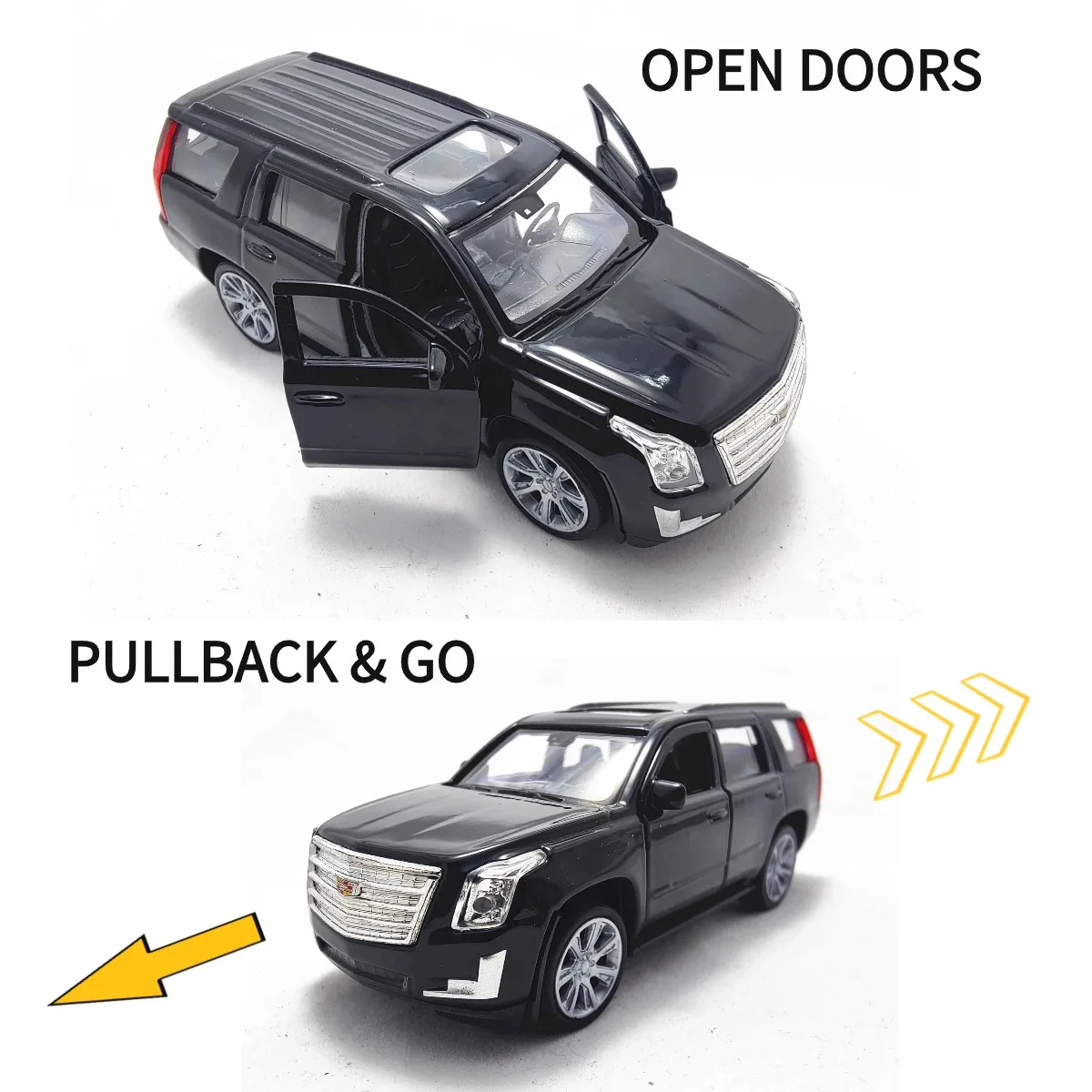 1:36 Cadillac Escalade 2017 Pullback Toy Car Model Official Licensed Alloy Diecast Vehicle Scale Replica Xmas Gift Kid Boy Toy